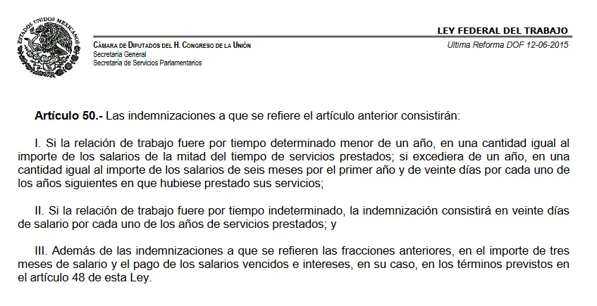 Indeminizaciones por Despido Injustificado