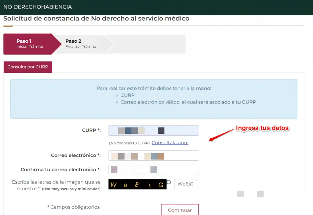 Hoja del imss de no derechohabiente image to u