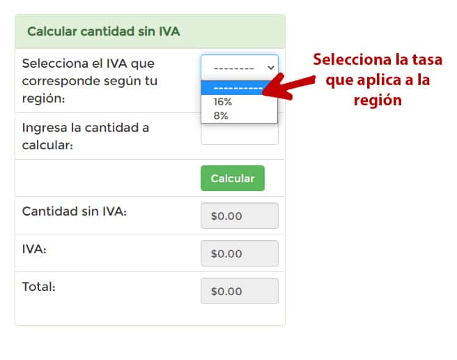 Calculadora de IVA México 2024
