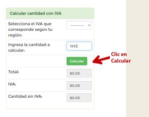 Da clic en el botón verde que dice Calcular.