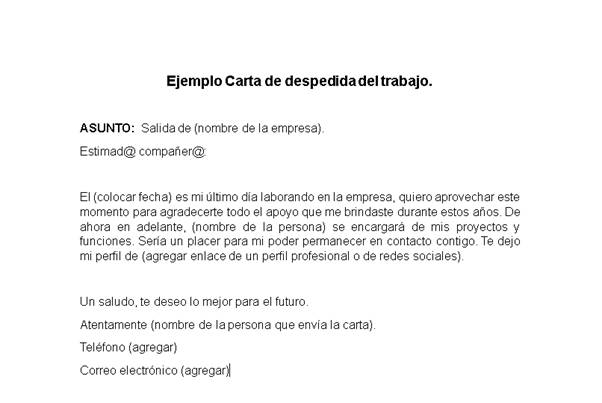 Cómo Hacer una Carta de Despedida Laboral. Con Ejemplos