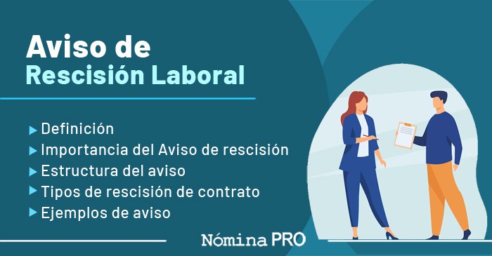 Lee más sobre el artículo Aviso de Rescisión Laboral. Elementos Clave y ejemplos